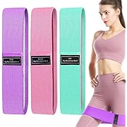 FXH Resistance Bands for Legs and Butt, Fabric Exercise Loop Bands Yoga, Pilates, Rehab, Fitness and Home Workout, Strength Bands for Booty - 3 Levels