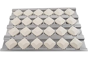BBQ Future Stainless Steel Heat Plate Flame Tamer with 24pcs Ceramic Briquettes Compatible Alfresco ALX2-30, ALX2-42, ALX2-56 Series Gas Grills
