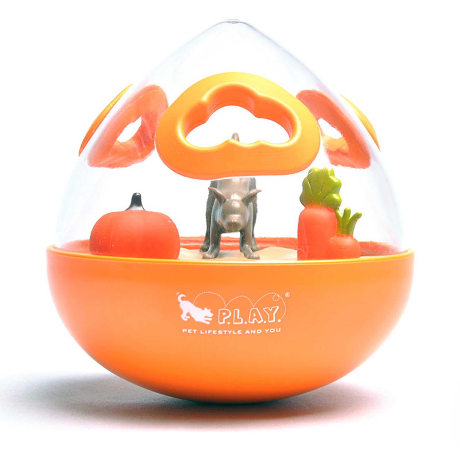 PLAY Durable Orange Wobble Ball Puzzle Toy, Interactive Fun IQ Treat Dispensing Dog Toy, Slow Feeder, Enrichment Toy For Pup. — image 1