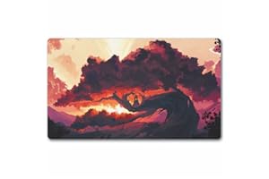 bozzhen TCG Playmat Board Game Trading Card Tabletop Pad MTG for Games Smooth Cloth Surface Rubber Base with Stitched Edges Original Art Designs 24X14inch-fantasy Tree