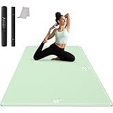 CAMBIVO Large Yoga Mat (6'x 4'), Extra Wide Workout Mat for Men and Women, 0.24''/0.32''/0.4''/0.48'' Thick Exercise Fitness TPE Mat for Home Gym, Yoga, Pilates, Workout (Barefoot Exercise)