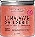 Himalayan Salt Body Scrub - Huge 12 OZ - 100% All Natural – Moisturizing Deep Cleansing Exfoliator with Lychee Oil & Sweet Almond Oil