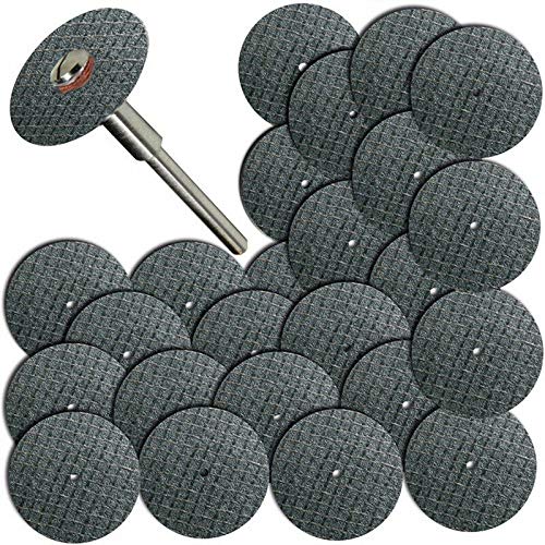 BE-TOOL Cutting Wheel Discs 32MM 100Pcs Rotary Tool Cutting Disc with 1Pcs 36MM Mandrel for Cutting Metal/Plastic/Fiber/Wood, etc