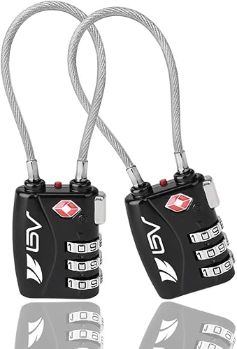 Amazon Bv ビーブイ Tsaロック ワイヤーロック 鍵 南京錠 ３桁ダイヤル式ロック 旅行用 2個セット Bv バッグ用ロック