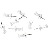 Amazon Basics Push Pins Tacks, Clear Plastic Head, Steel Point, 100-Pack