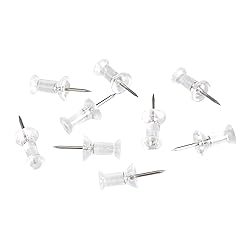 Amazon Basics Push Pins Tacks, Steel Point, Clear
