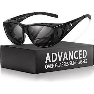 Myiaur Sunglasses that Fit Over Glasses Polarized UV400 Protection | TAC UV400 Anti Glare Fit Over Eyeglasses Unisex Wrap Aro