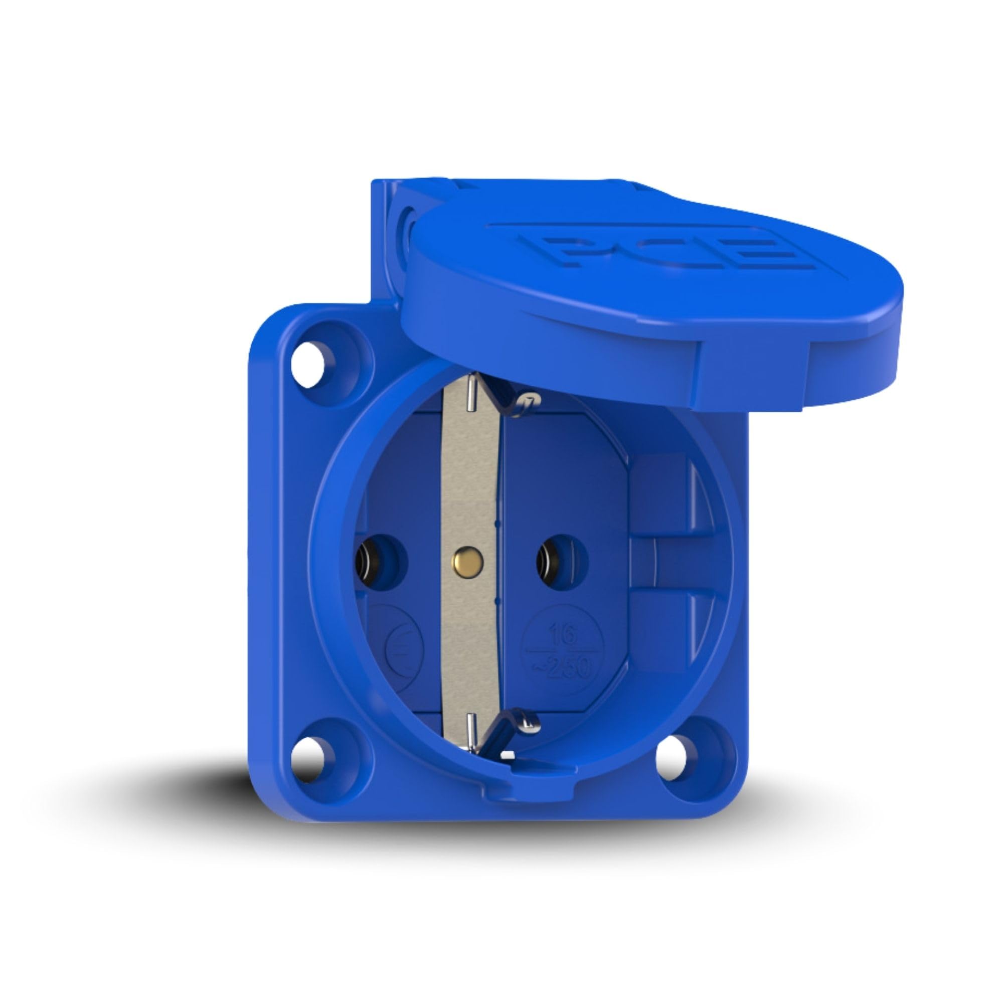 PC Electric PCE1050B Wall Socket Plug Sockets 50x50 blue IP54
