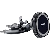 APPS2Car for Magsafe CD Player Phone Mount, 17 N54 Magnetic CD Phone Holder | MagSafe CD mount with 17 N54 magnets; 360-degree rotation; metal ring for cases; not for curved or hidden slots