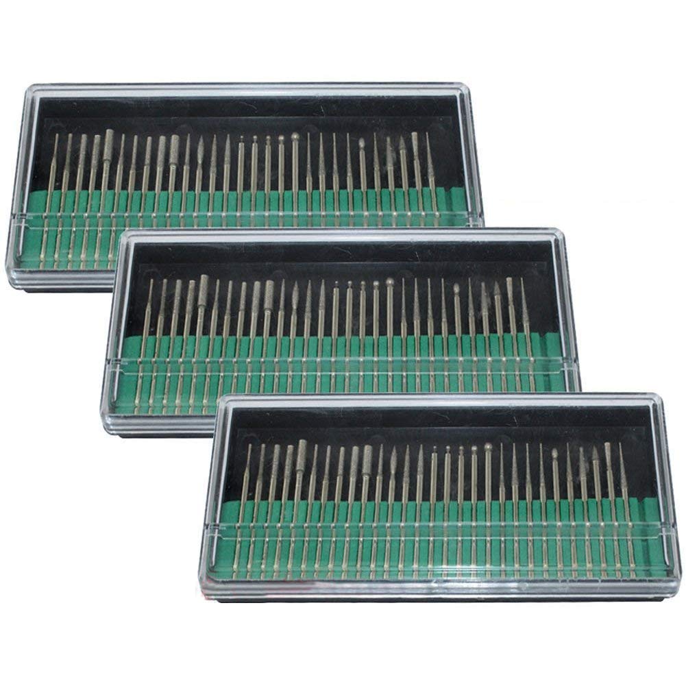 Diamond Burr Drill Bits Polishing Bit Rotary Tool Accessories Glass Small Pipe Deburring 90 Pieces 2.35MM