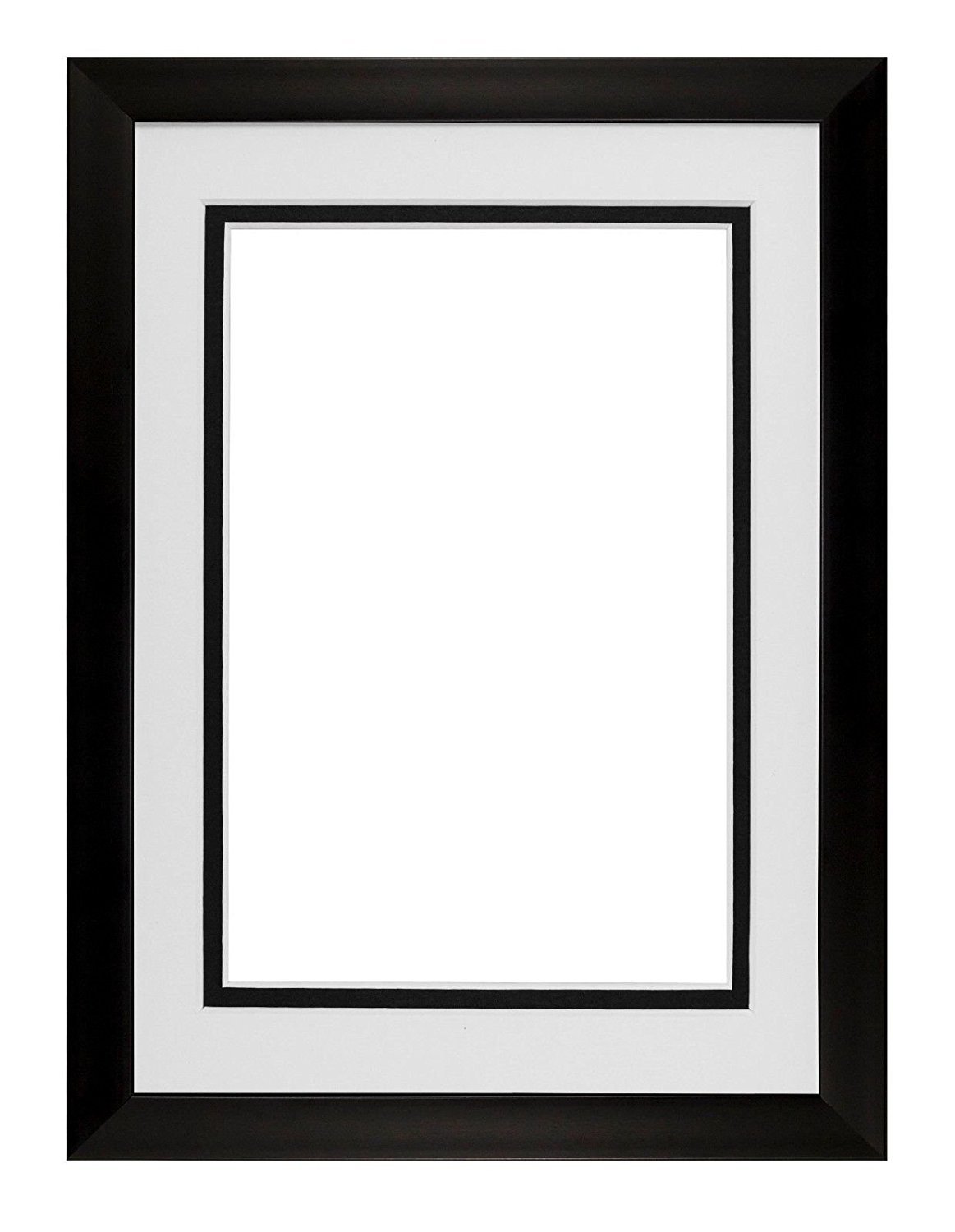 Black Matt Frame with White on Black Double Mount with Real Glass | Rainbow Range Photo frame | picture frame | poster frame - 14"x11" for A4 pictures