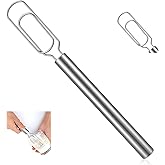 LIQWEI 1 Pc Danish Dough Whisk for Sourdough Starter, Stainless Steel Whisk Flat Dough Hook, Mixer Hand Tool for Sourdough, Pizza, Pastry, Cake Batter