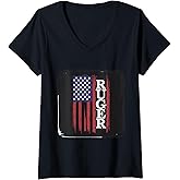 Womens Ruger Family American Flag V-Neck T-Shirt