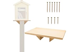 SNOWTING Outdoor Little Library Mount for 4x4 Post, Pine Wood Adjustable Sizes Stand with Mounting Nails for Community Outdoor Lending Library Box Birdhouse, Mailbox (Stand Only, Bookcase & Post Not Included)