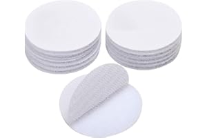 BRAVESHINE Adhesive Stickers- Removable Heavy-Weight Round Sticky Tapes Wall Mounting Tapes White Hook and Loop Tape for Home or Office Use -12 Sets,2 Inch