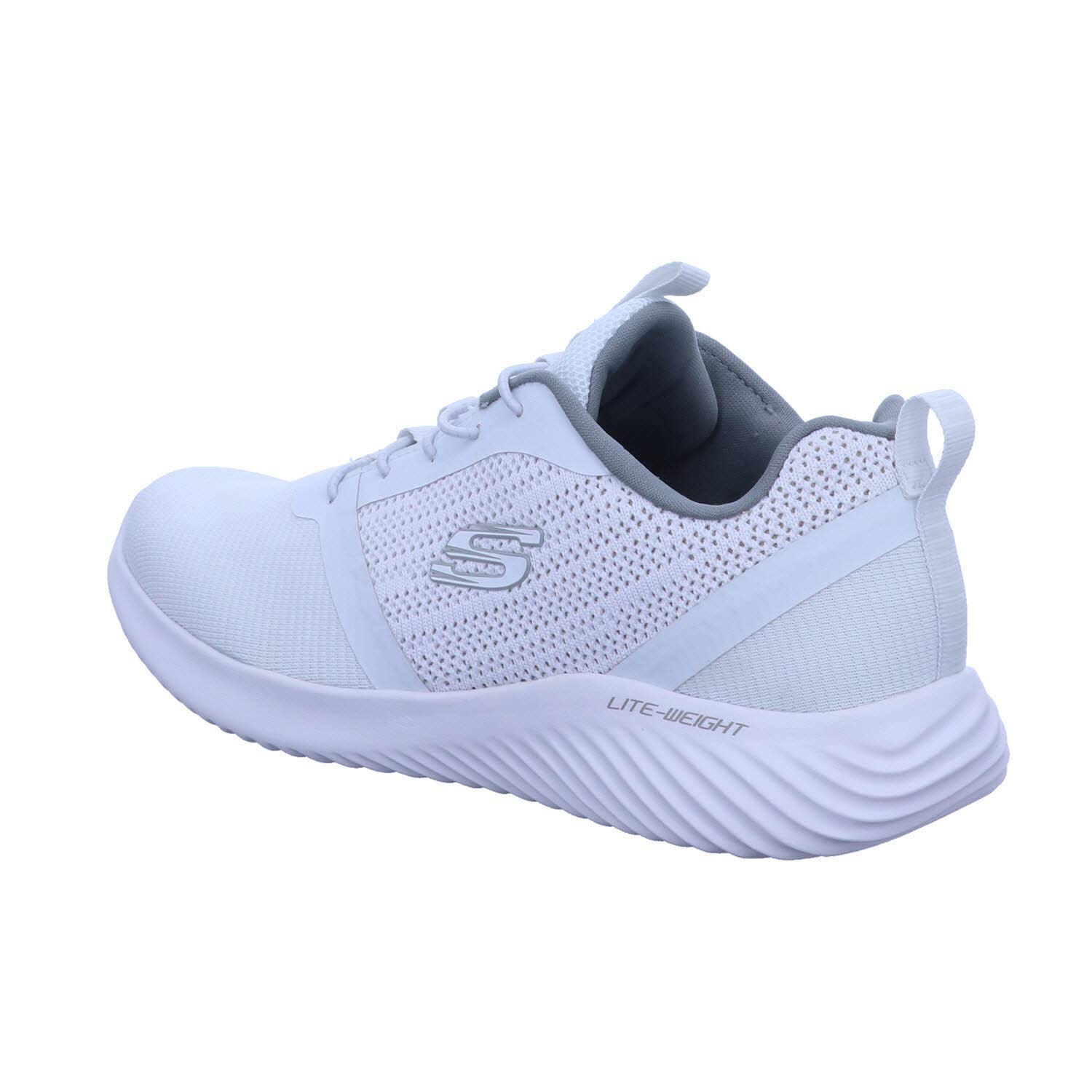Skechers Herren Bounder Sneaker, White Mesh Pu Trim, 44 EU 6