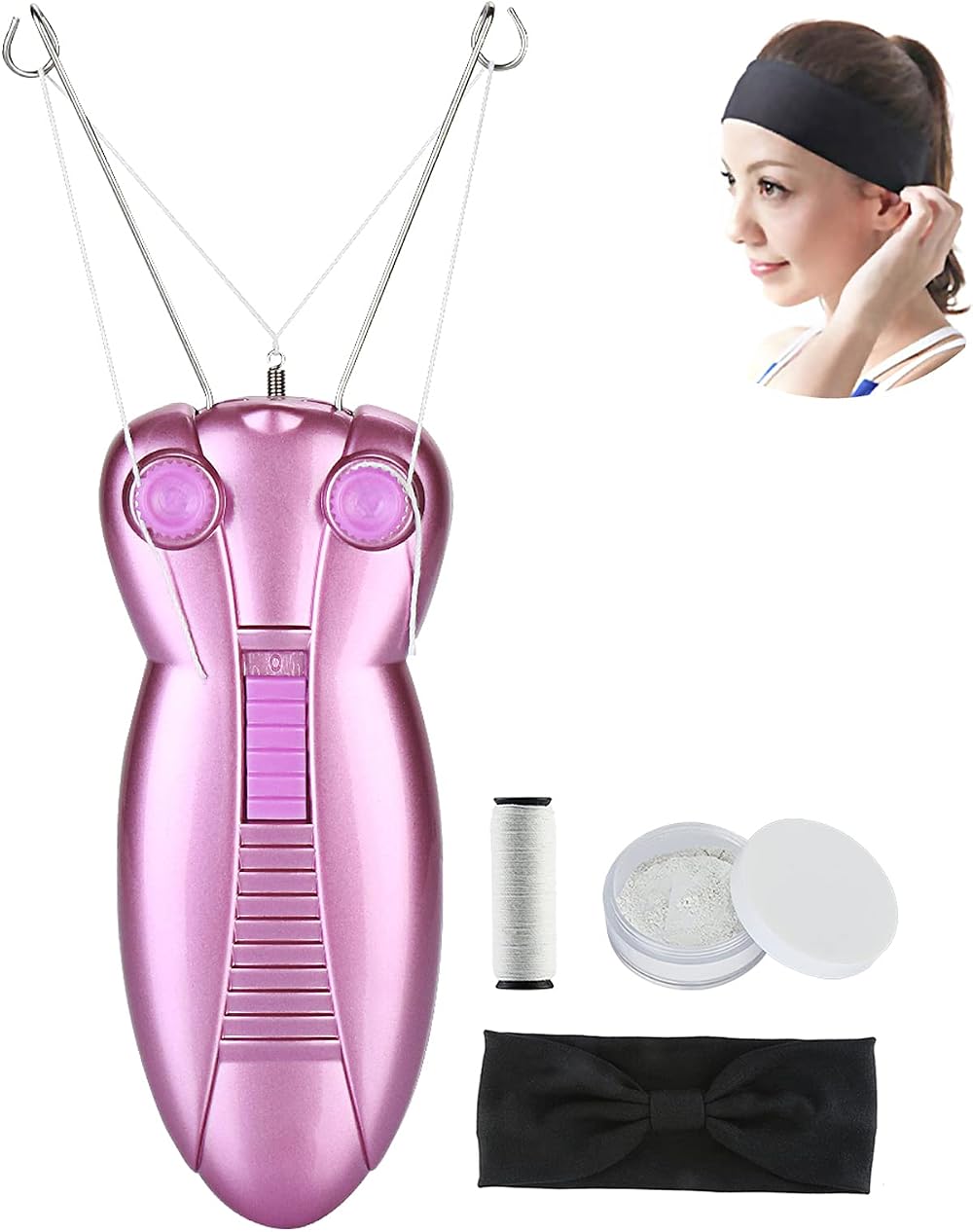 WAYCOM Facial Hair Remover Electric Epilator for Face with Cotton Thread 12W