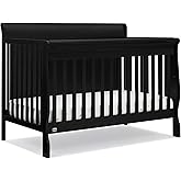 Simmons Kids Carter 6-in-1 Convertible Crib - Greenguard Gold Certified, Black Ebony