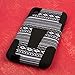 HTC Desire 816 Case, MPERO Impact X Series Dual Layered Tough Durable Shock Absorbing Silicone Polycarbonate Hybrid Kickstand Case for Desire 816 [Perfect Fit & Precise Port Cut Outs] - Black Aztec
