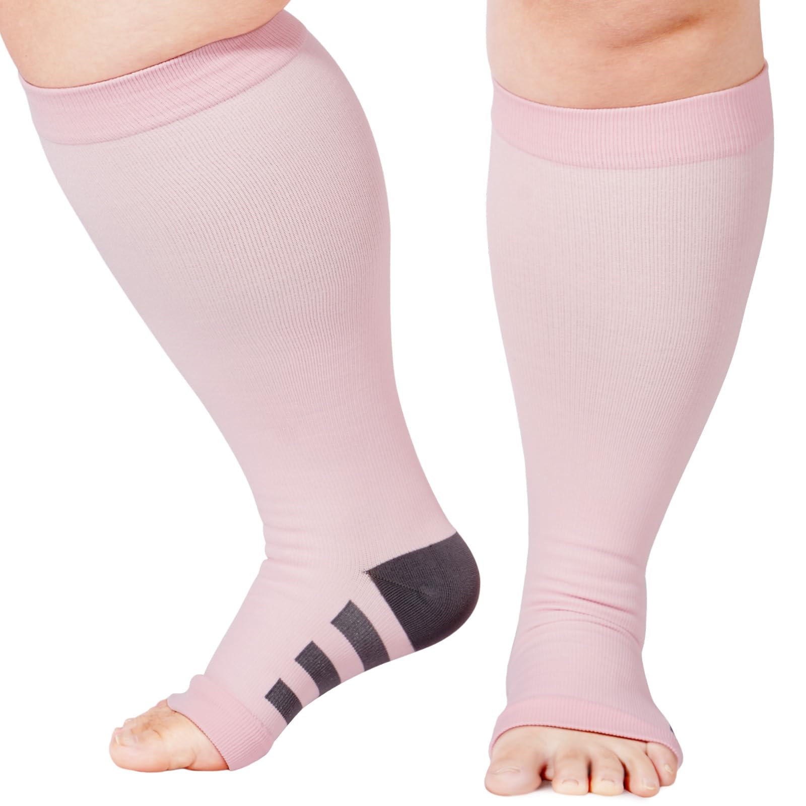 Plus Size Compression Socks Open Toe Compression for Women& Men 15
