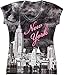 Made in USA - New York NYC T-Shirt - Colorful Vibrant Printing - Decorated with Rhinestones - (TBO-94, S)