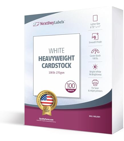 Amazon.com : NextDayLabels 80 lb White Cardstock - 50 Pack