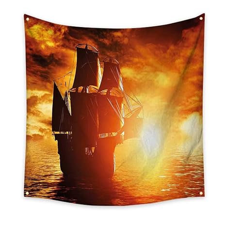 Amazon Com Pirate Ship Bedroom Tapestry Ancient Pirate Ship