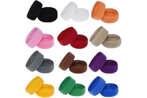 Filan 12 Colors 24 Yards Sew On Hook and Loop Tape Fastening Nylon Fabric Tape with Non-Adhesive for DIY Craft Interlocking T