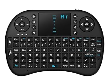 Rii i8 2.4GHz Wireless Kabellose Mini Tastatur (92 Keys DE QWERTZ)Ergonomische mit Touchpad-Maus und Ersatz Wiederaufladbare 