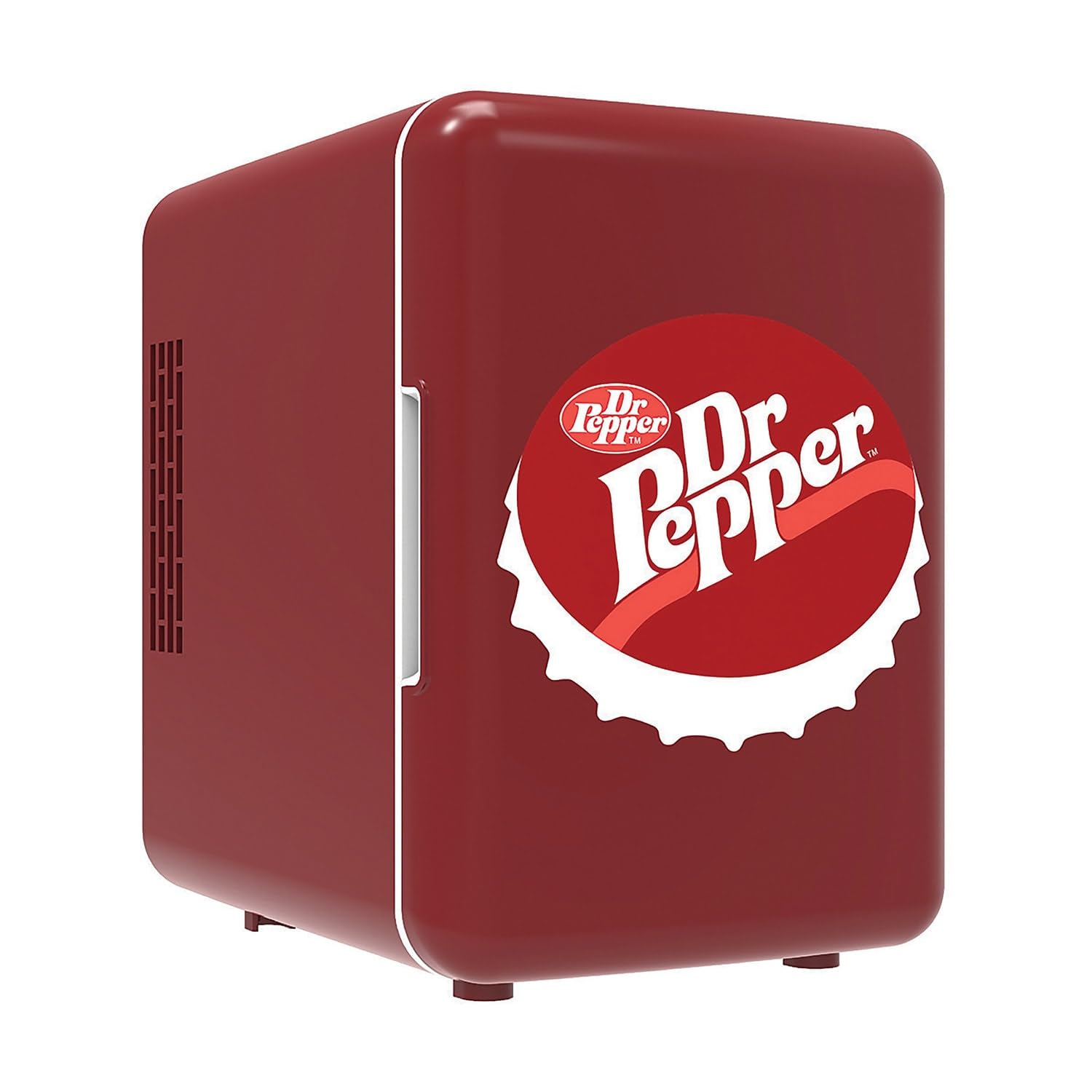 MIS153DRP Dr. Pepper Retro Mini Portable Compact Personal Fridge Cooler, 4 Liter Capacity, 6 Cans, Makeup, Skincare, Freon-Free & Eco Friendly, Maroon