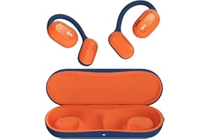Oladance OWS1 Open Ear Headphones, Wireless Bluetooth 5.2 Headphones Air Conduction, Up to 16 Hours Battery Life with Carry Case, High Sound Quality with Dual 16.5mm Drivers Martian Orange
