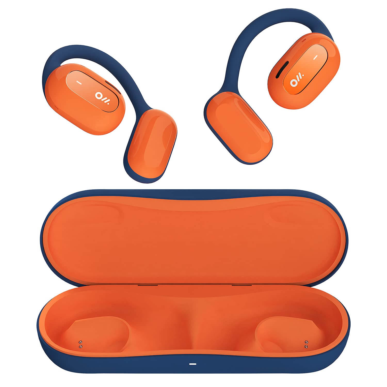 Oladance OWS1 Open Ear Headphones, Wireless Bluetooth 5.2 Headphones Air Conduction, Up to 16 Hours Battery Life with Carry Case, High Sound Quality with Dual 16.5mm Drivers Martian Orange