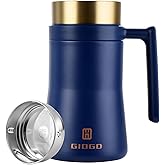 Insulated Coffee Mug with Handle and Lid, 480ml/16oz Stainless Steel Coffee Cup, Travel Coffee Mug Tumbler for Hot and Cold Coffee, Tea, Drinks(Blue)