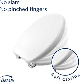 Bemis Vegas Ultra-Fix White Toilet Seat Soft Close Moulded Wood Hinges view 5