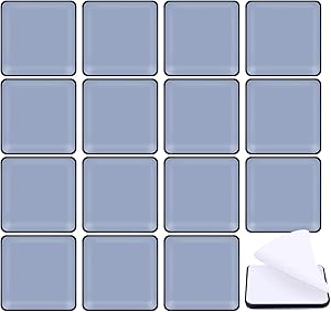 Ezprotekt 16PCS Self-Stick Furniture Sliders for Carpet, 50×50mm Self Adhesive Teflon Furniture Mover Glides, Square Furniture Moving Pads Furniture Glider Carpet Slider Floor Sliders