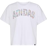 Adidas Girls Short Sleeve Drop Shoulder Graphic Tee Shirt