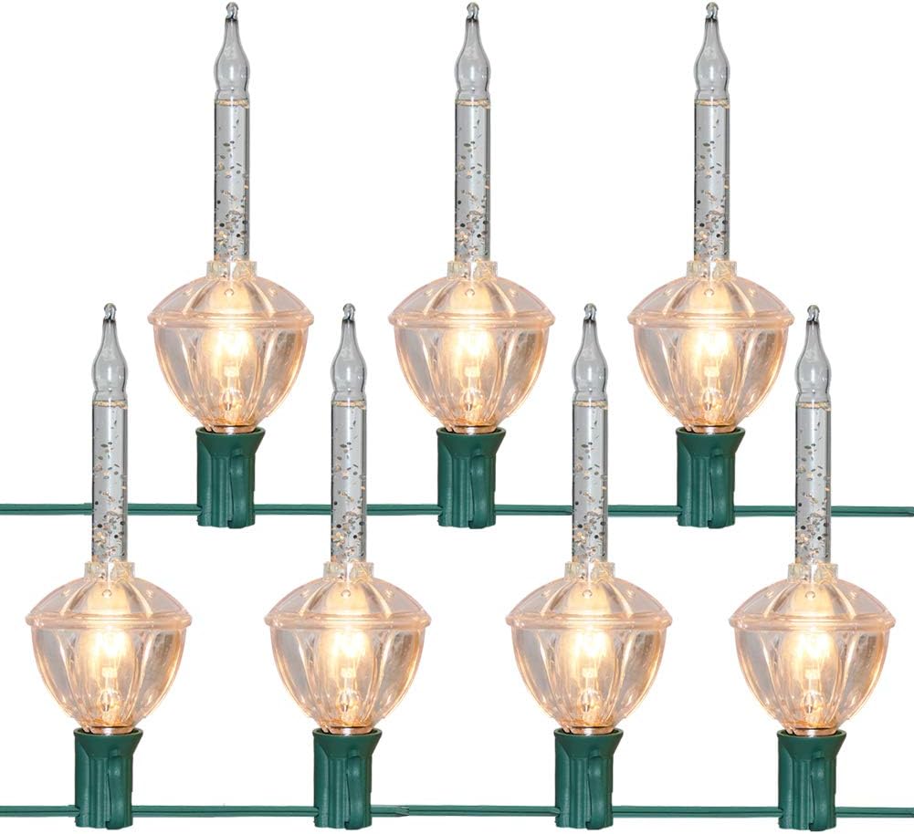Romasaty Christmas Bubble Lights, 7 Clear Bulbs with
