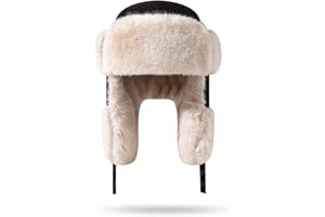 CLAPE Winter Trapper Hats Warm Russian Trooper Faux Fur Hat with Ear Flap Aviator Cap Unisex Ushanka Hat for Hunting