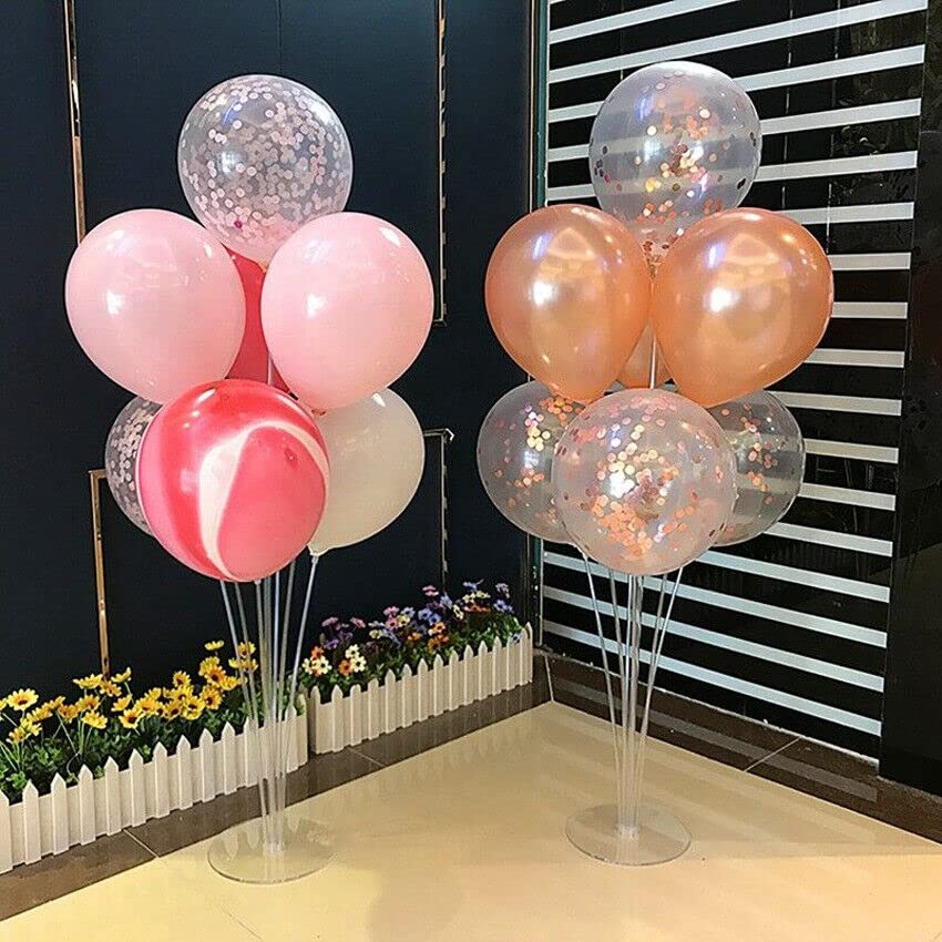 2 Sets Table Balloon Stand Reusable Clear Balloon Holder Balloon Stand Kit Balloon Support Holder Balloon Cup With Stick Base - Reusable