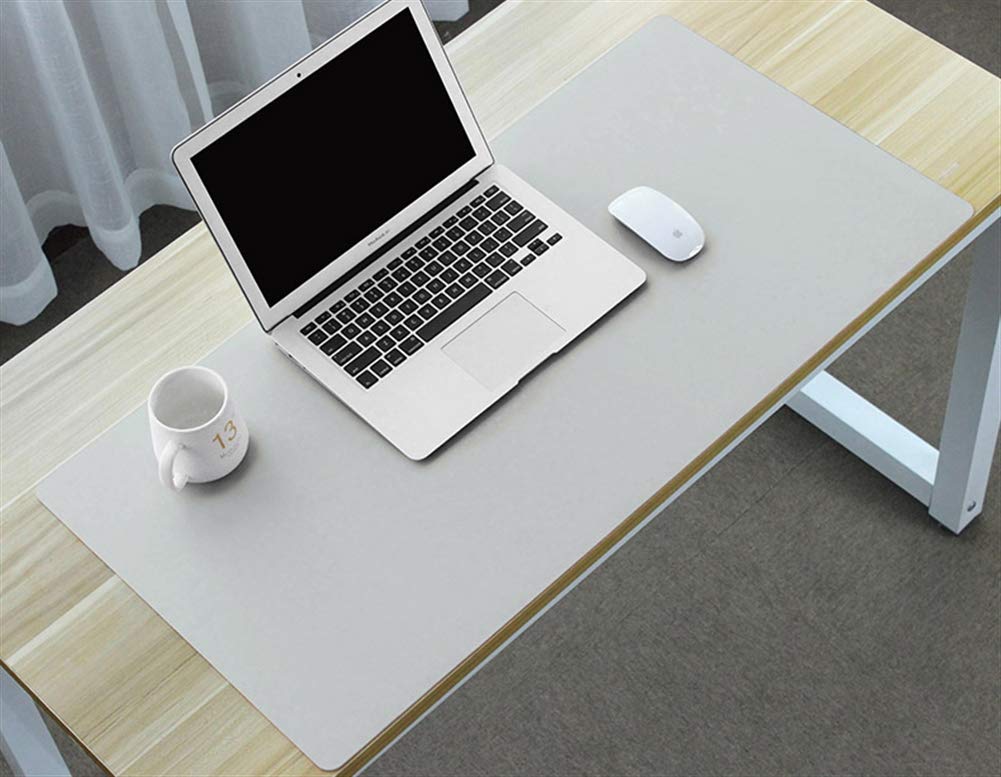Insun Large Desk Pad Mouse Pad Non-Slip PU Leather Desk Mouse Mat Waterproof Desk Pad Protector Gaming Writing Mat for Office Home Desks Light Grey 60x30cm