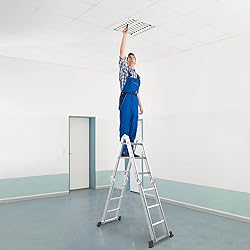 Giantex 7-in-1 12 Ft Tall Folding Step Ladder, Max