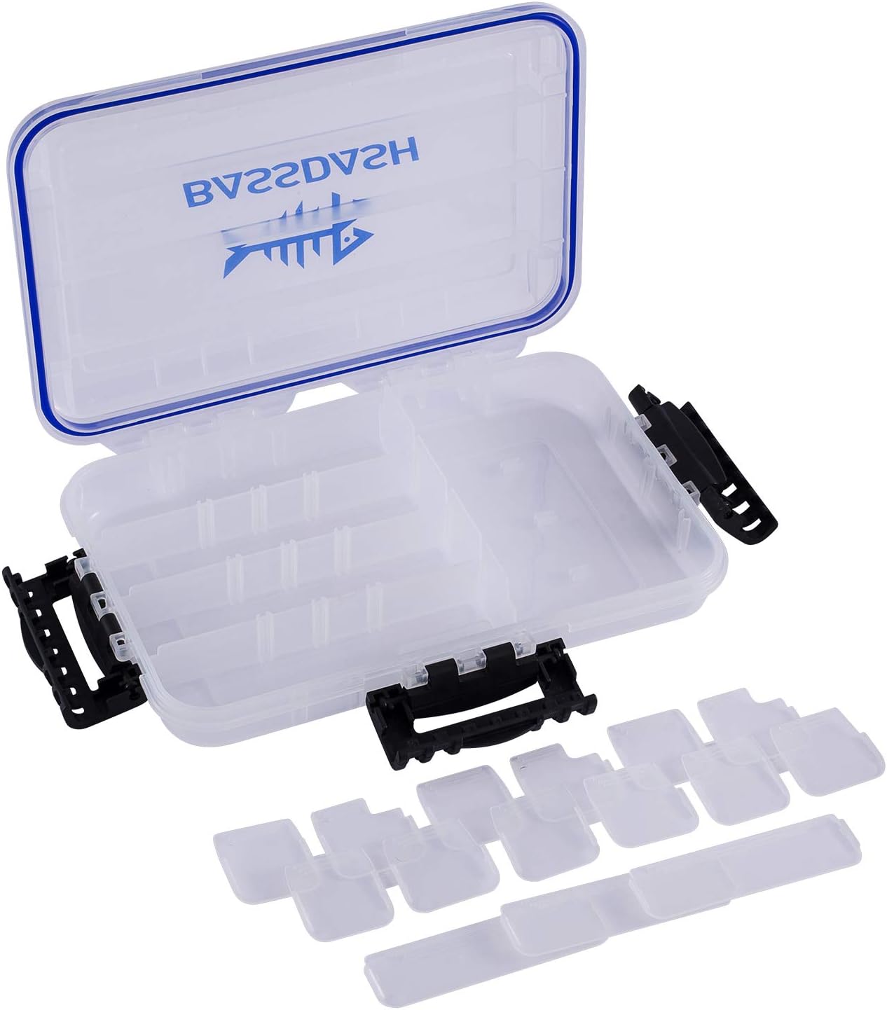Bassdash 3600 3670 3700 Tackle Storage Waterproof Utility Tackle Boxes Fishing Lure Tray with Adjustable dividers: Sports & Outdoors