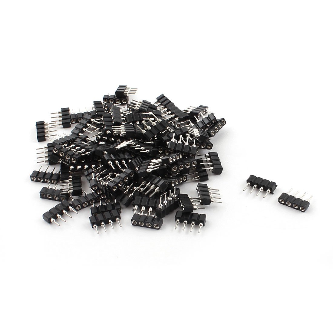 sourcing map 2.54mm Pitch 4-Pin Through Hole Round Female IC Header Socket 100 Pcs