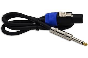 SbE-rsyun 3 ft Speaker Cable 12 Gauge Wire 2 Conductor Speakon with Twist Lock to 1 4 Inch TS Male Compatible with PA DJ Home Audio