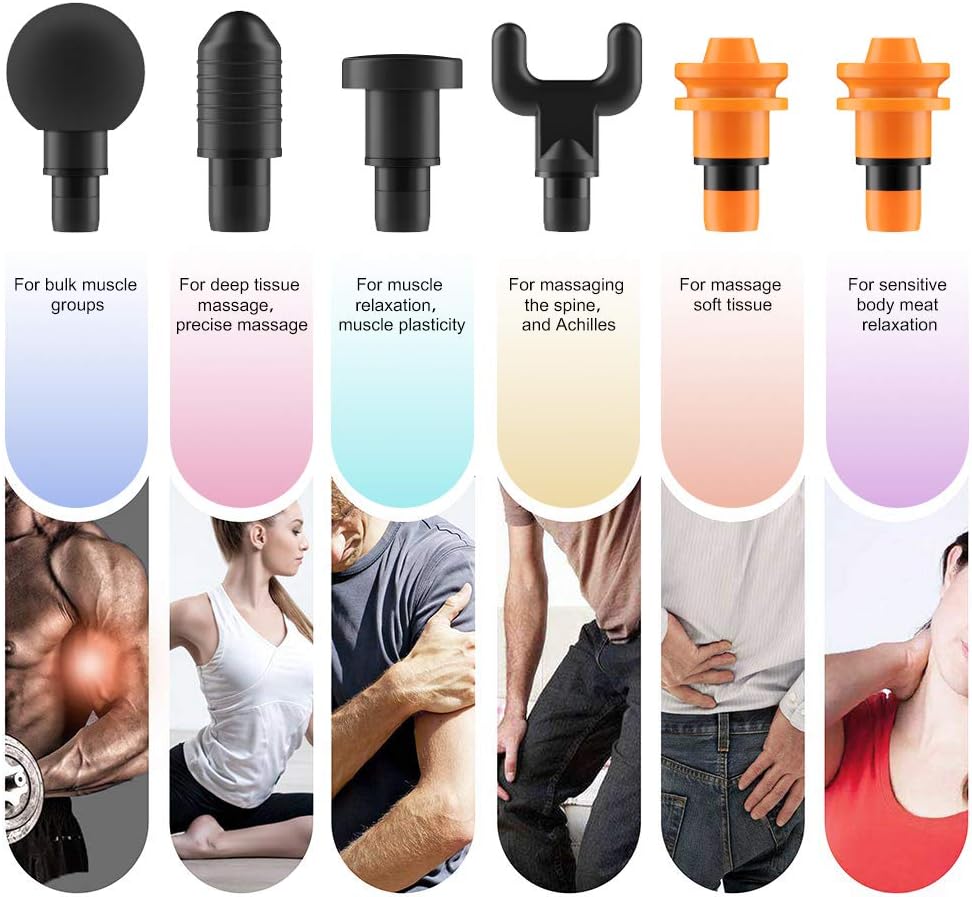 Massage Gun Deep Tissue Percussion Muscle Massager for Pain Relief, Handheld Electric Body Massager Sports Drill Portable Super Quiet Brushless Motor (Black): Health & Personal Care
