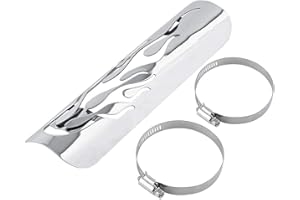 ARAMOX Motorcycle pipe heat shield, Universal Motorcycle Flame Pipe Heat Insulation Muffler Cover Guard [silver]