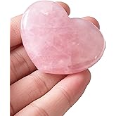 Rose Quartz Heart Stones Healing Crystals Gift 45mm Natural Reiki Polished Love Gemstone Palm Worry Stone Heart Shaped Rocks Meditation