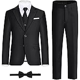 Marvelous World Boys' Plus Size Husky Stretch Suit Set, Youth Suit Size 8-20, Adjustable Waist