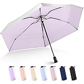 LEAGERA UPF 50+ Mini Umbrella for Travel - Compact Folding Sun Umbrella for Walking Summer Lightweight Purse Small Umbrellas for Women Girls