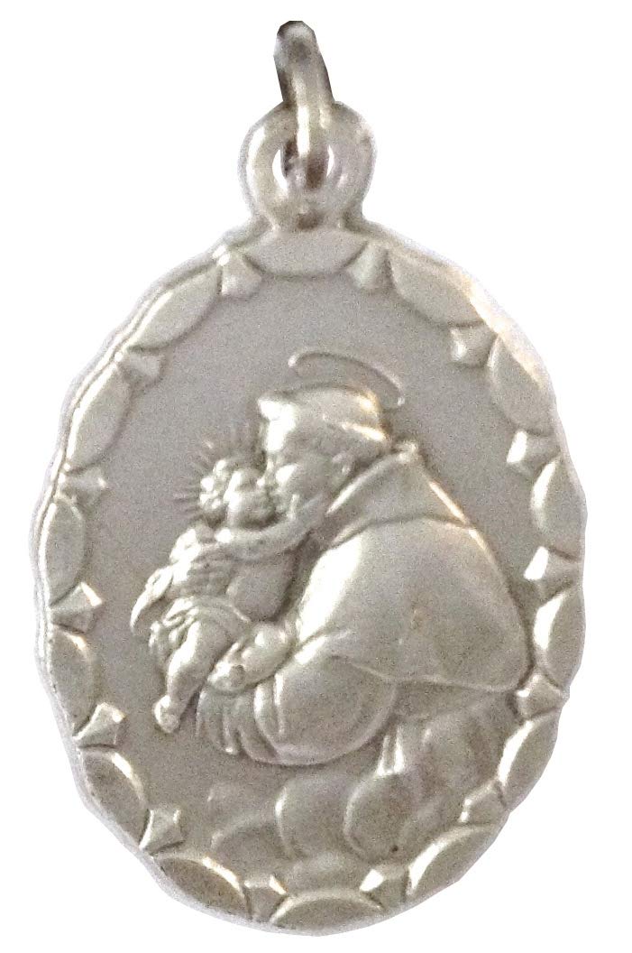 I G J SAINT ANTHONY OF PADUA WITH JESUS CHILD OVAL SHAPE MEDAL - 100% MADE IN ITALY - THE PATRON SAINTS MEDALS